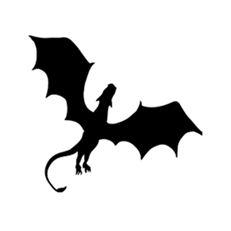 A stylized black shield icon with a dragon emblem.
