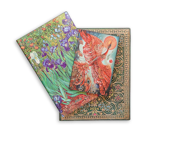 Paperblanks 12 month planner flexis 2024 Bavarian Wild Flower, Brocated  Paper, ultra 23x18 daily