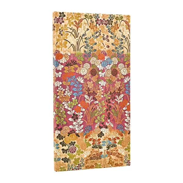 Agenda Journalier 2026 Couverture Kimonos Japonaise Kara-ori Pink - Format Maxi, Reliure Rigide, élastique