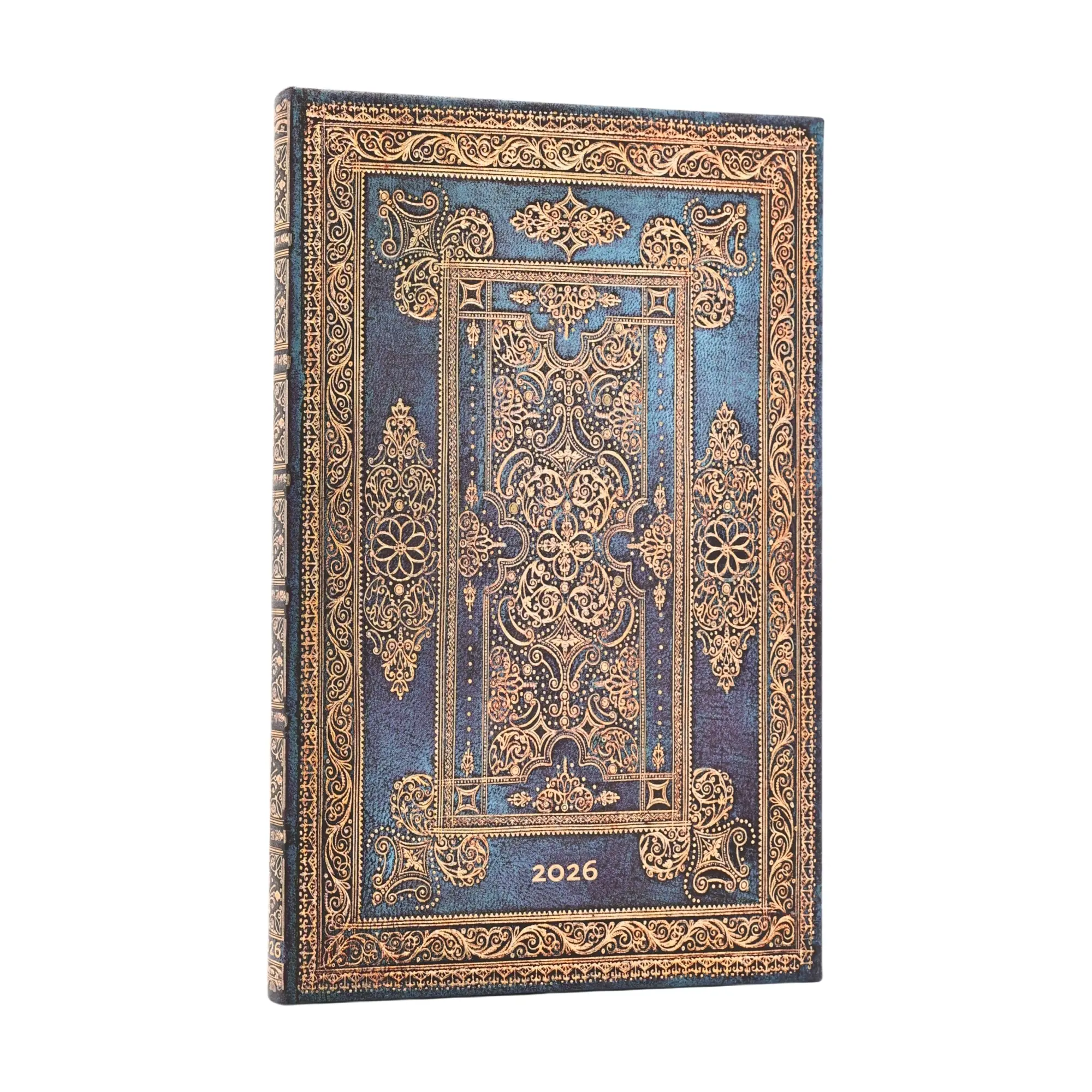 Agenda Paperblanks 2026 Mini Luxe Bleu - Fermeture élastique, 160 Pages, 95x140 Mm, Papier 100 Gsm