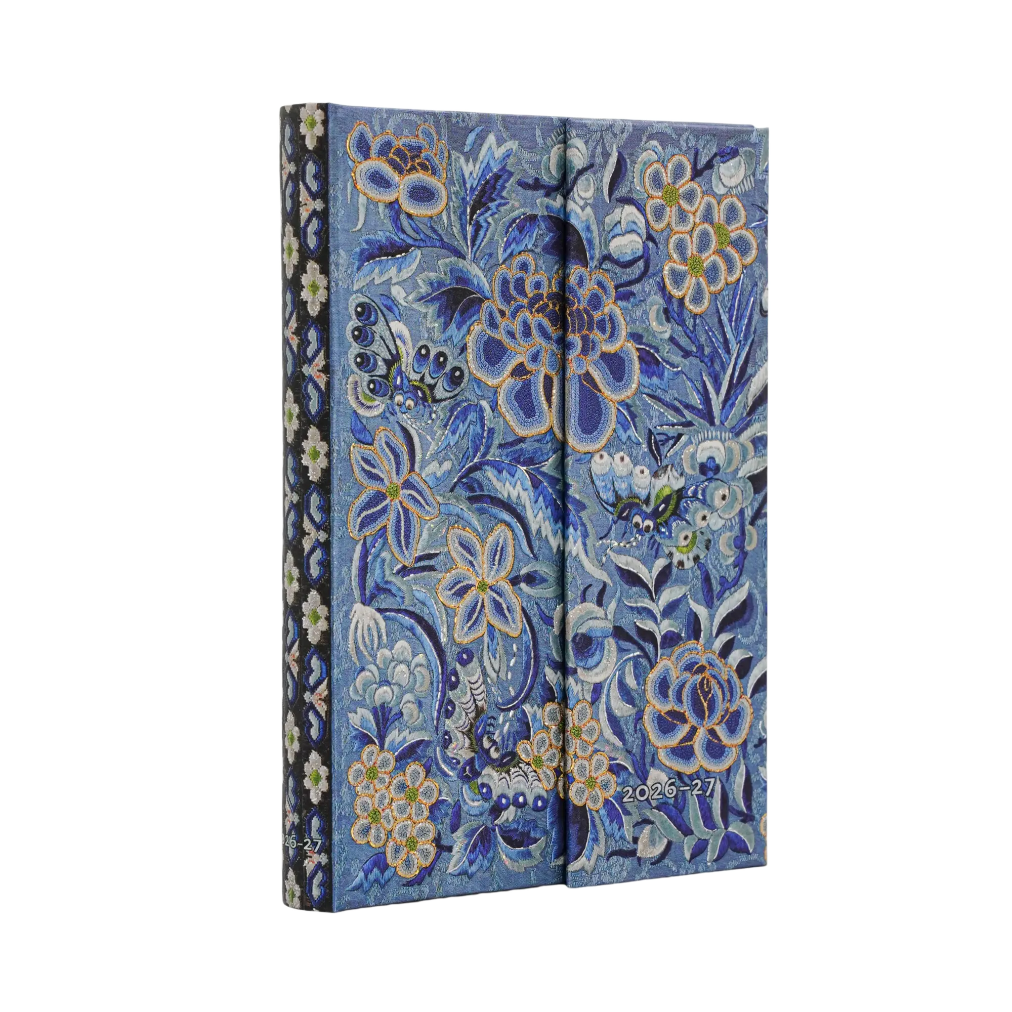 2027 Blue Willow Mini Horizontal Tapa Dura Agenda Semanal de 18 Meses, 208 págs, 80gsm por Paperblan