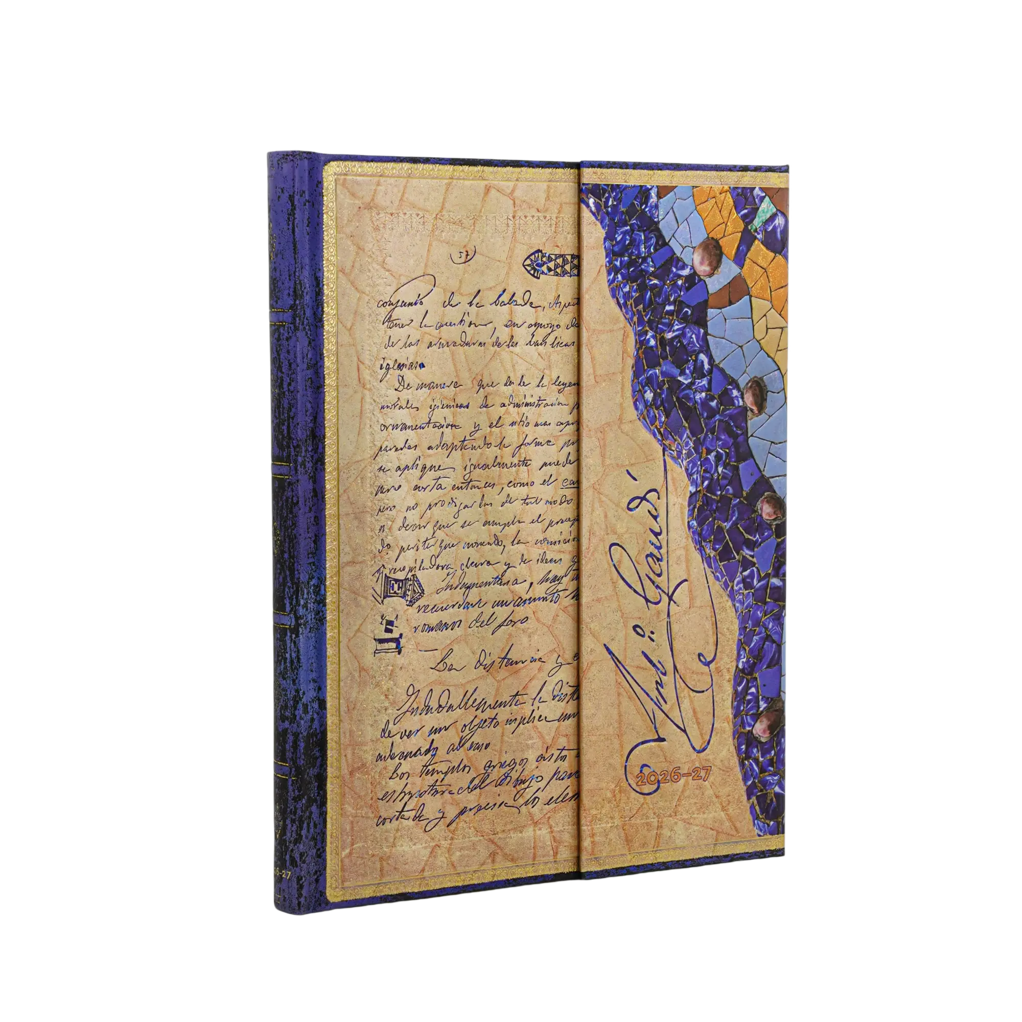 2027 Gaudi, the Manuscript of Reus Ultra Vertical Tapa Dura Agenda Semanal de 18 Meses, 208 págs, 80