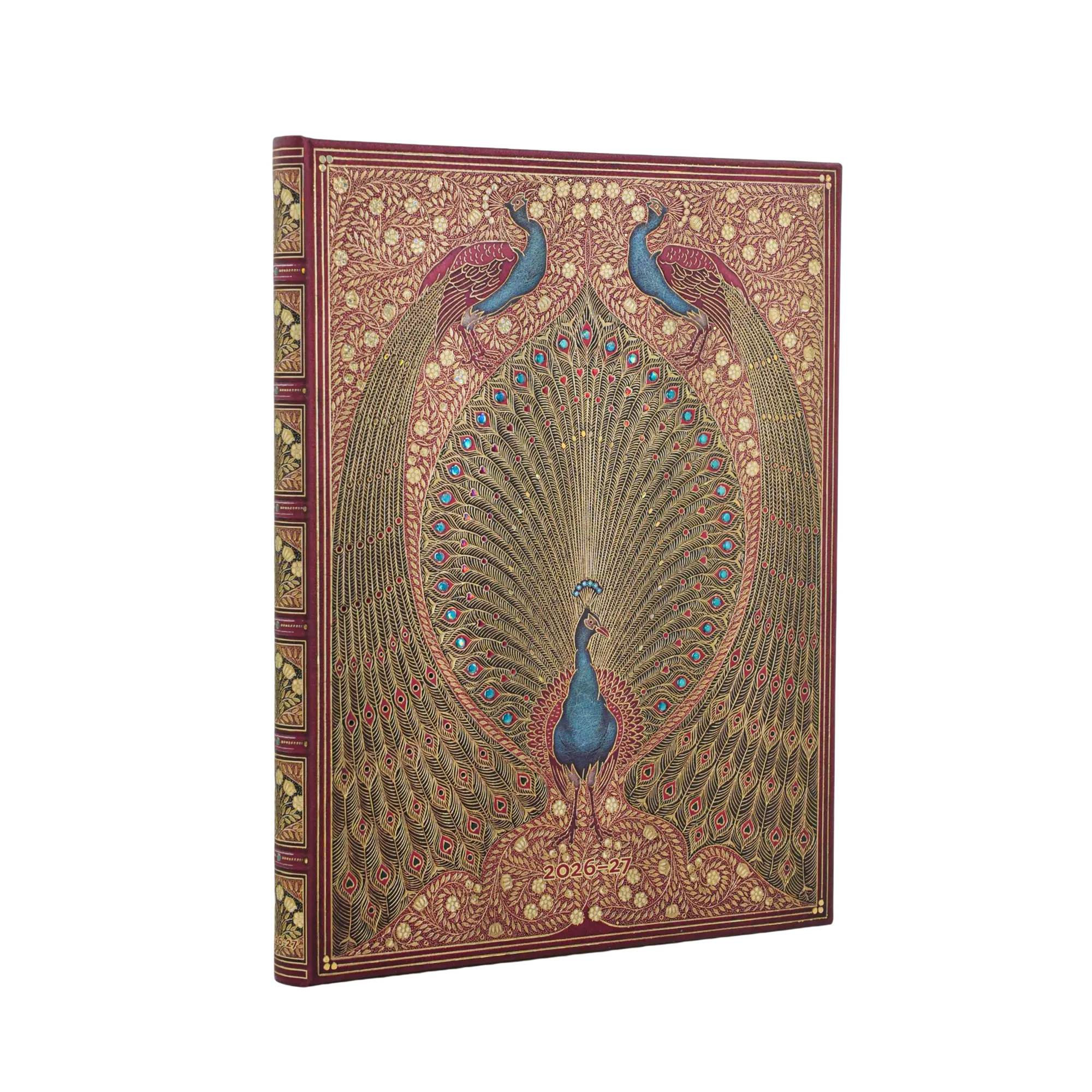 2027 Hafiz's Peacocks Ultra Vertical Tapa Dura Agenda Semanal de 18 Meses, 208 págs, 80gsm por Paper