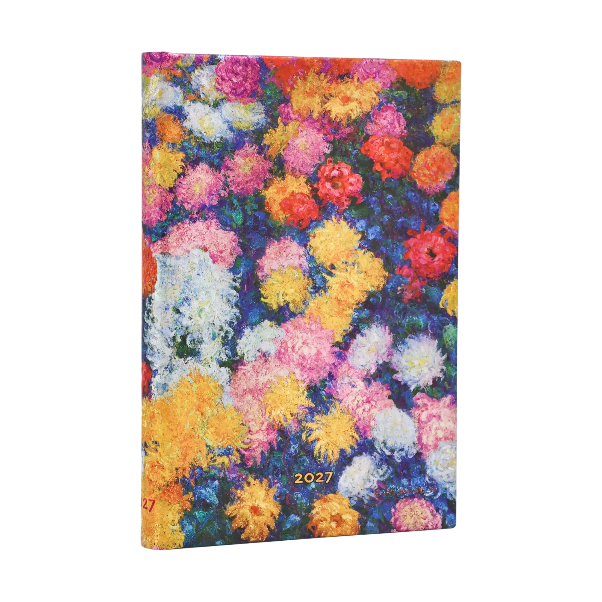 2027 Monet's Chrysanthemums Maxi Vertical Tapa Dura Agenda Semanal de 12 Meses, 160 págs, 100gsm por