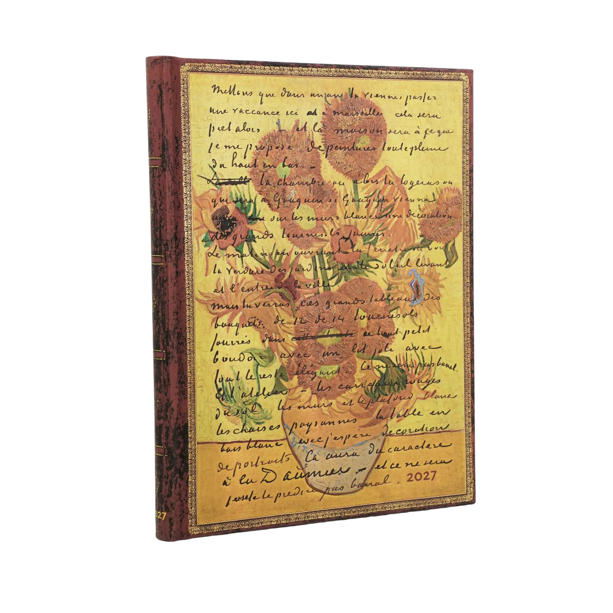 2027 Van Gogh, Sunflowers Ultra Horizontal Tapa Dura Agenda Semanal de 12 Meses, 160 págs, 100gsm po