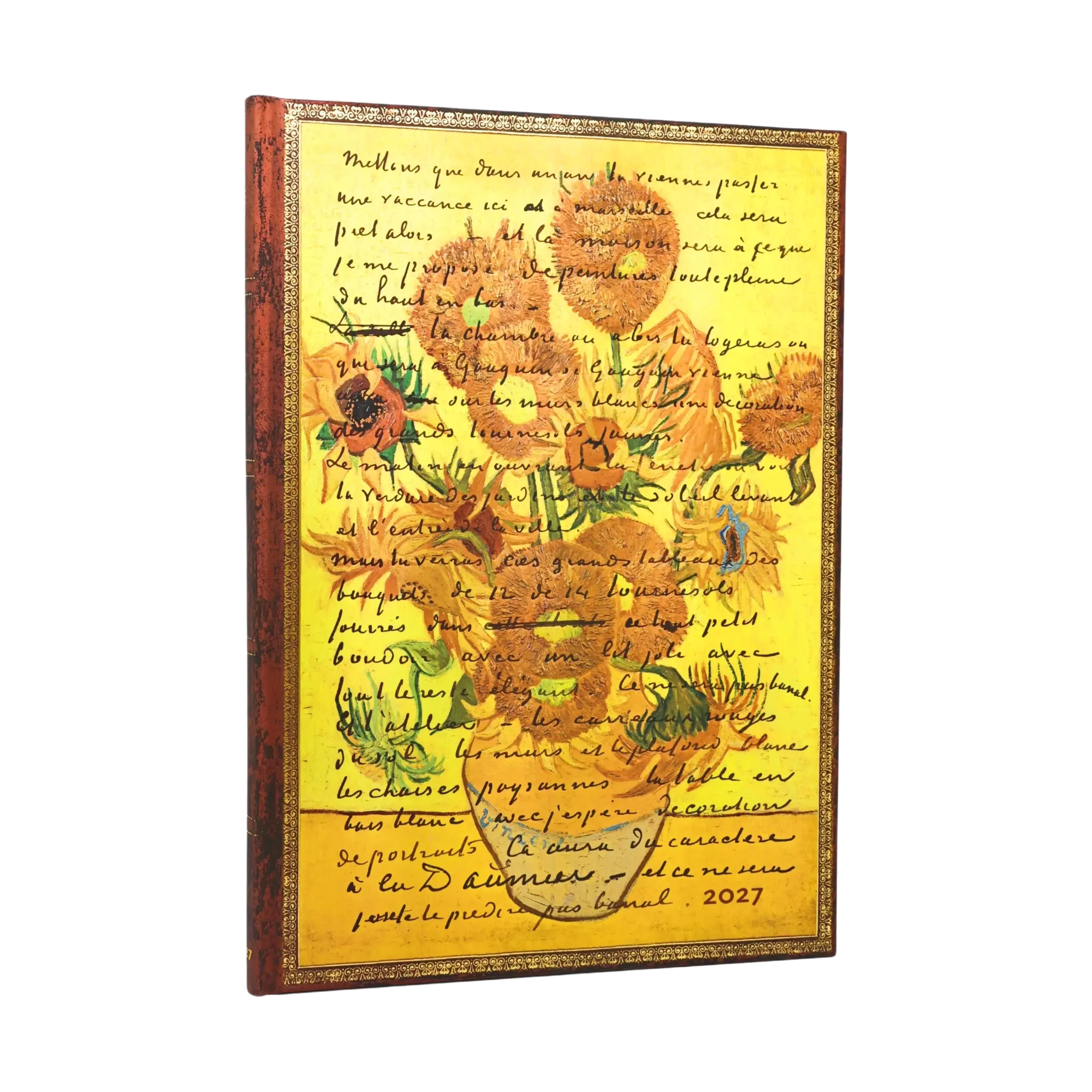 2027 Van Gogh, Sunflowers Grande Vertical Tapa Dura Agenda Semanal de 12 Meses, 160 págs, 100gsm por