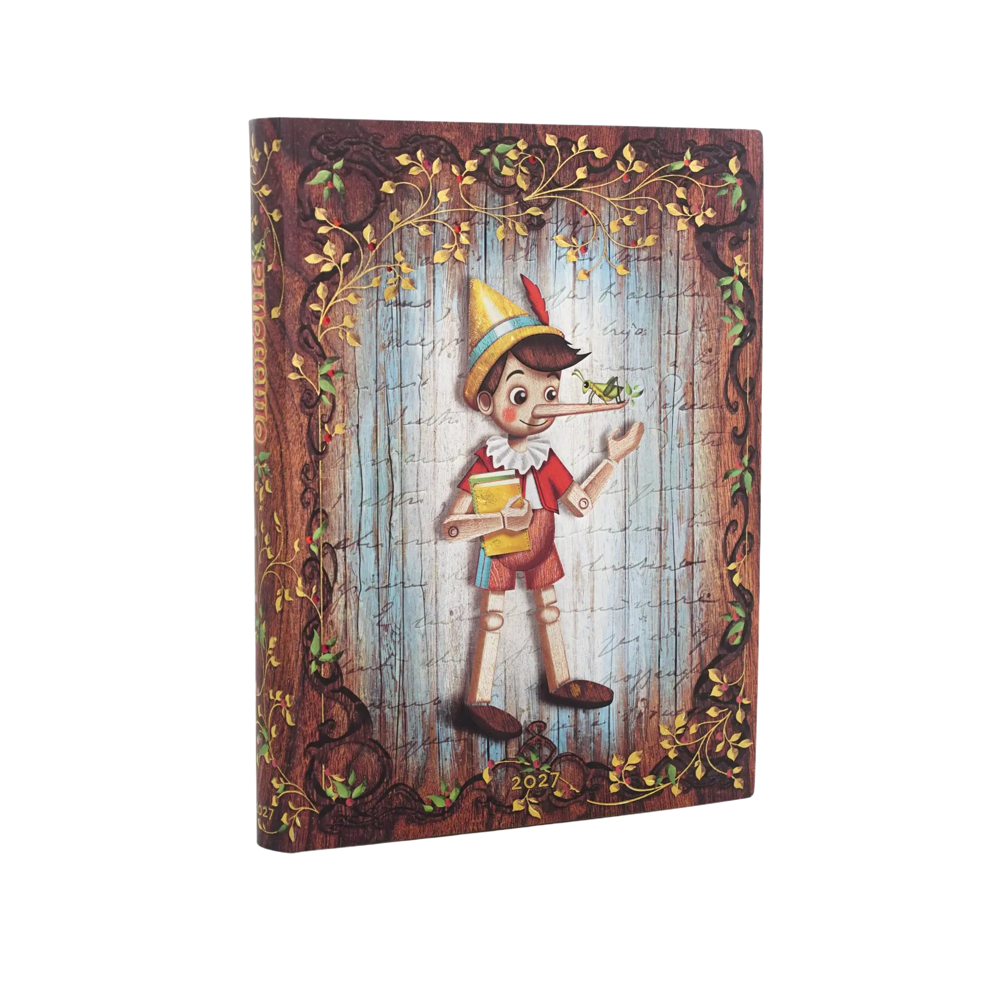 2027 Carlo Collodi, Pinocchio Ultra Tapa Blanda Agenda Diaria de 12 Meses, 432 págs, 80gsm por Paper