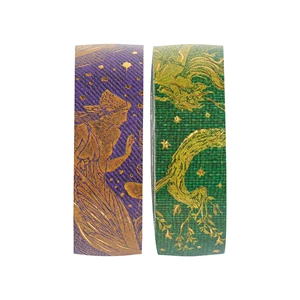 CPDD Ruban adhésif Washi en feuille d'or noir, rubans de masquage  décoratifs floraux pour Bullet Journal Scrapbook Planner Art Craft, 10  rouleaux de feuille d'or noir - 